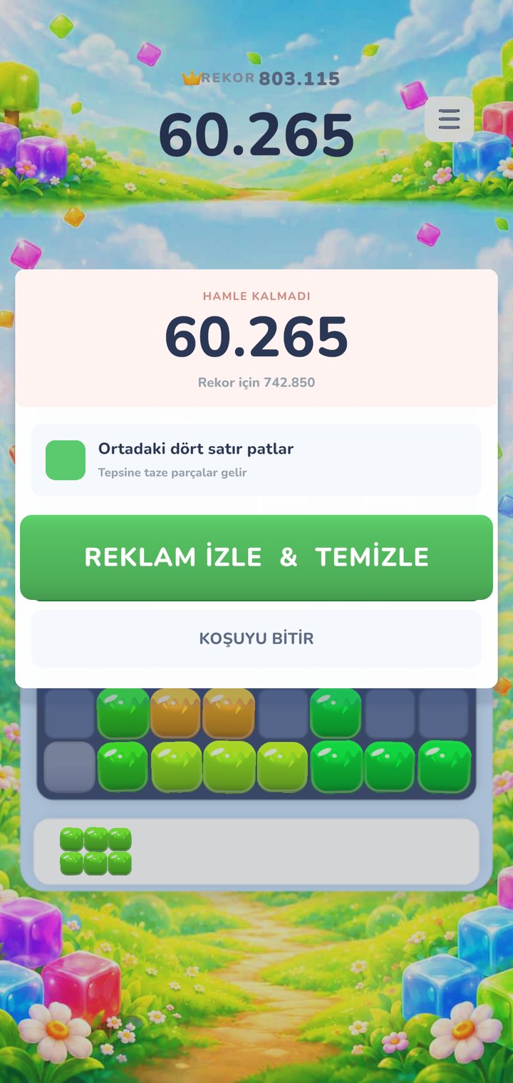 GlowCubes screenshot: Last chance: keep the board